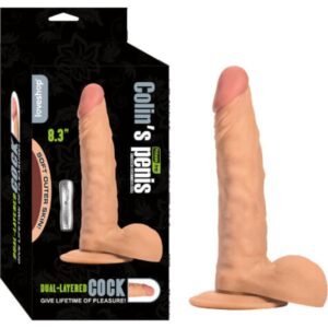 Colin 21 cm 3D Titreşimli Realistik Dildo – Vantuzlu Gerçekçi Dildo Vibratör