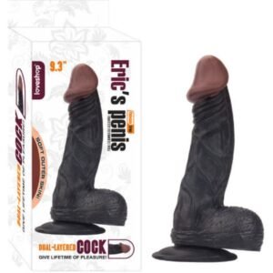 Eric 23.6 cm Siyah Realistik Dildo – Vantuzlu Büyük Boy Siyah Dildo